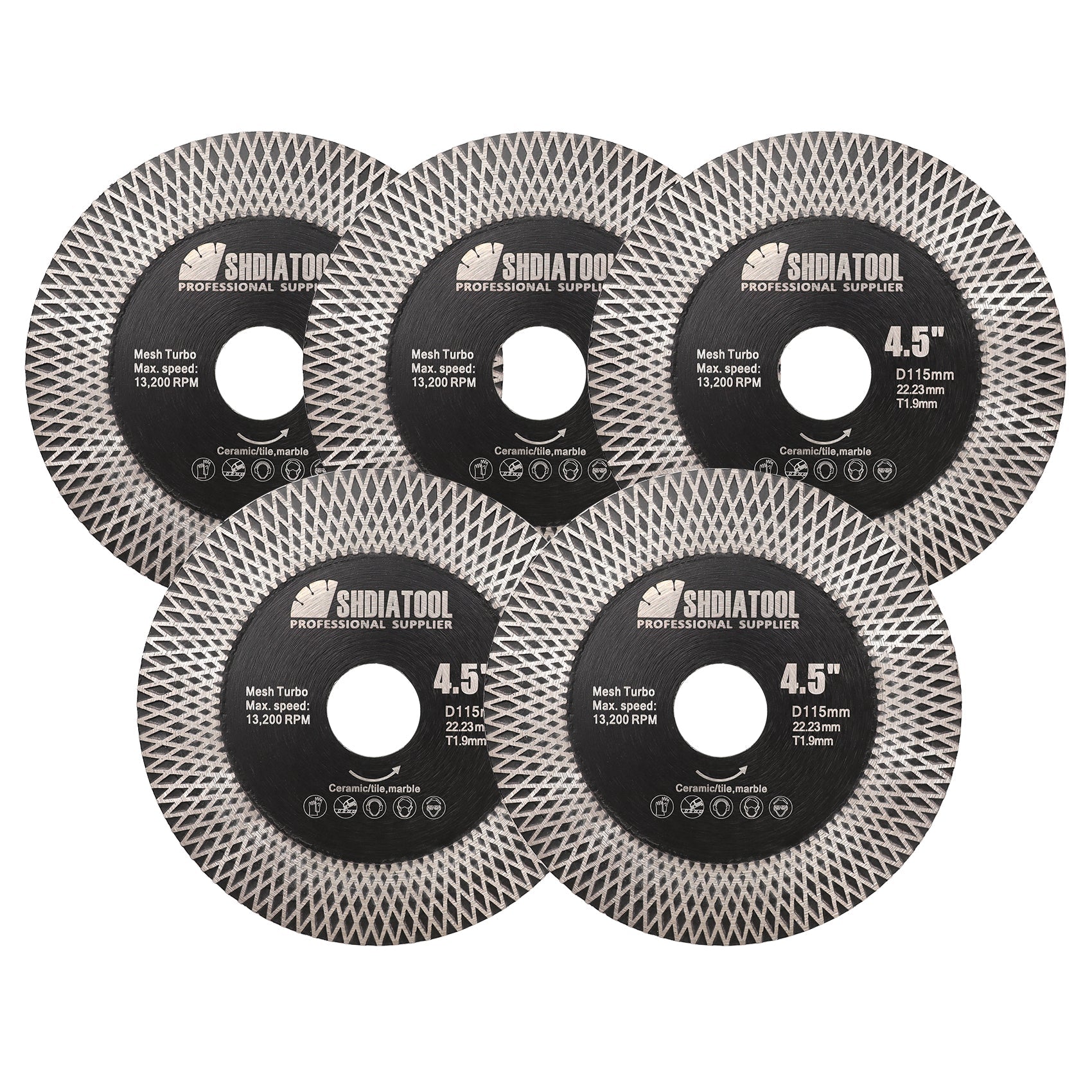 SHDIATOOL X Mesh Turbo Blade Tile Ceramic Marble Double Sided Diamond Cutting Grinding Disc US Warehouse