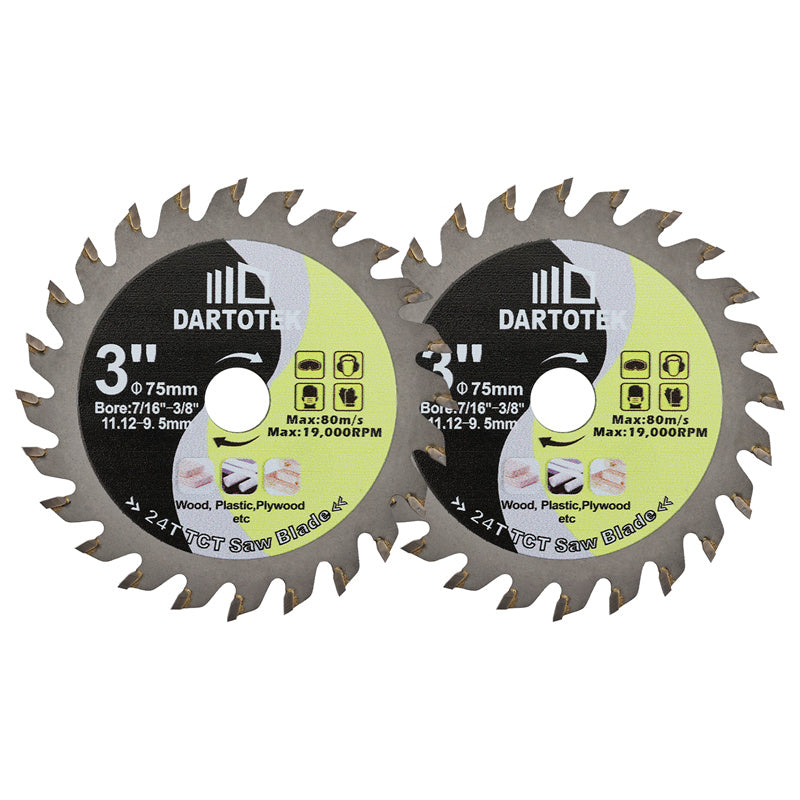 DARTOTEK 2/3/5pcs 3''75MM TCT Mini Diamond Saw Blades For Wood