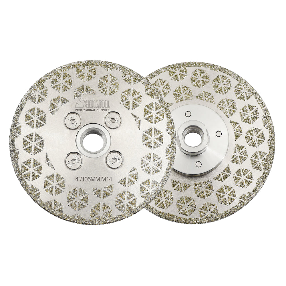Electroplated Cutting Grinding Disc Double Side M14 or 5/8-11 Flange