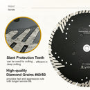 Turbo Blade with Slant Protection Teeth Cutting Granite Marble Concrete 9" 5/8-11 Flange