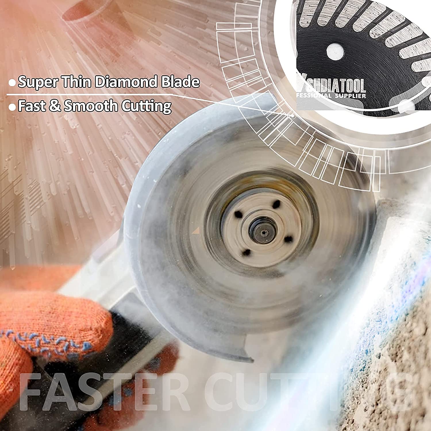 SHDIATOOL Turbo Diamond Saw Blade for Ceramic Pocelain 3" 5pcs/pack - SHDIATOOL