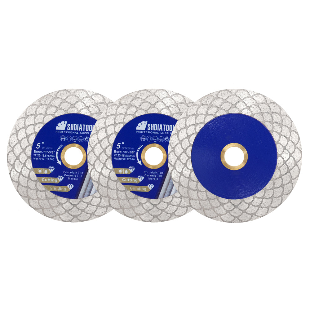SHDIATOOL Diamond Cutting Grinding Disc 4.5"/5" Ceramic Tile Granite Saw Blade