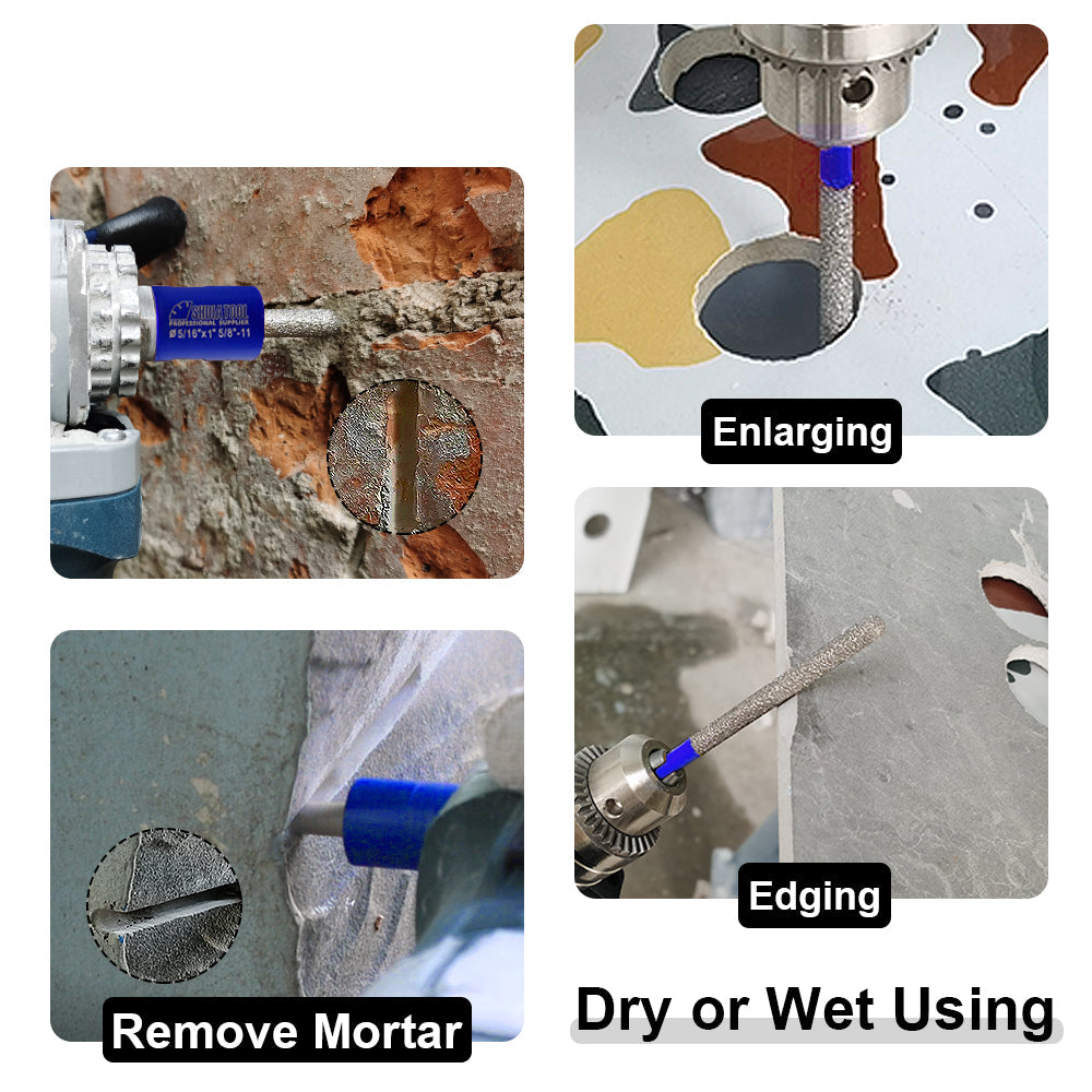 Diamond Mortar Raking Bit for Mortar Raking Tuck Pointing Masonry Stone Brick Removal M14 or 5/8"-11 Thread or Shank - SHDIATOOL