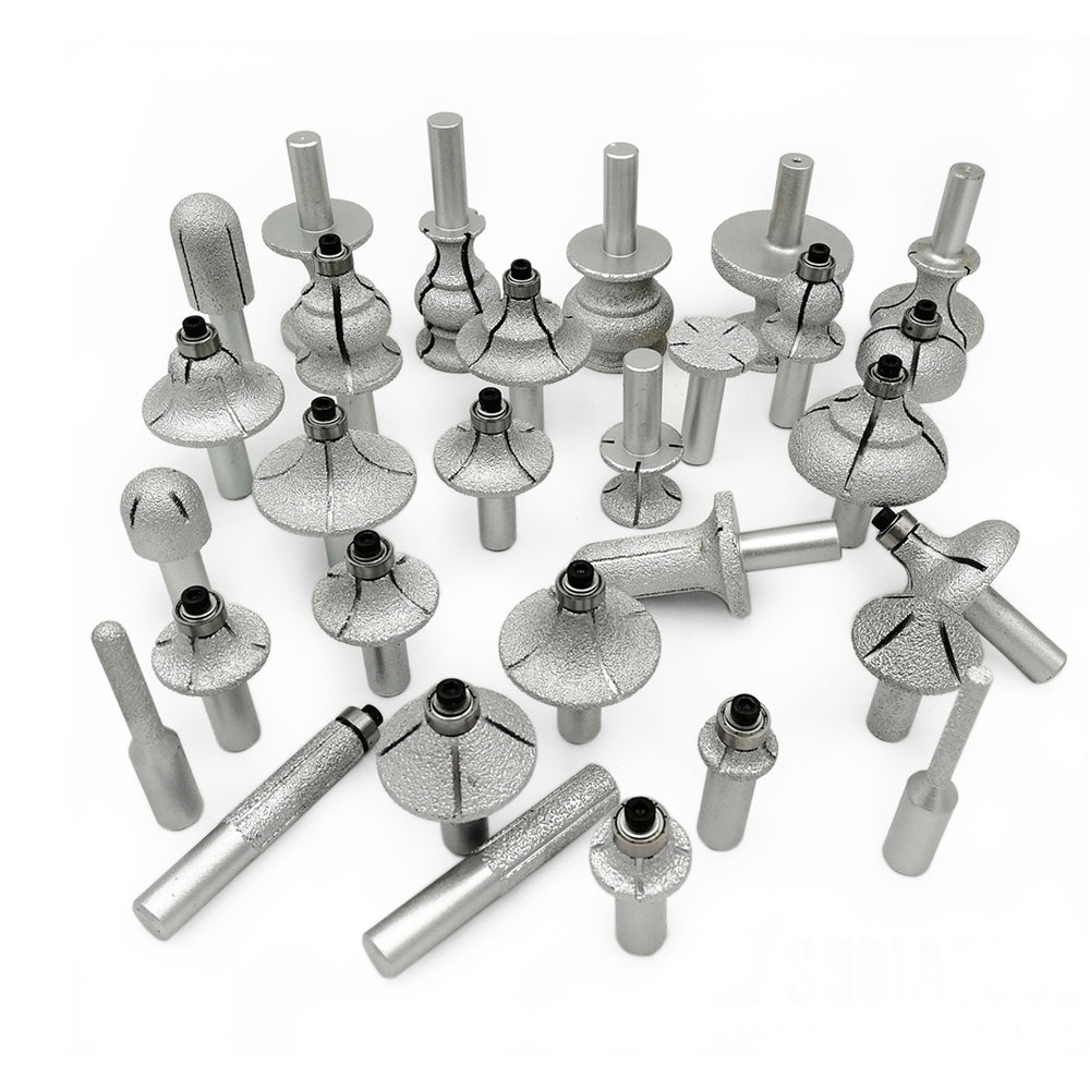 Diamond Router Bits with 1/2" Shank for Granite Marble 31 sizes 2pcs - SHDIATOOL
