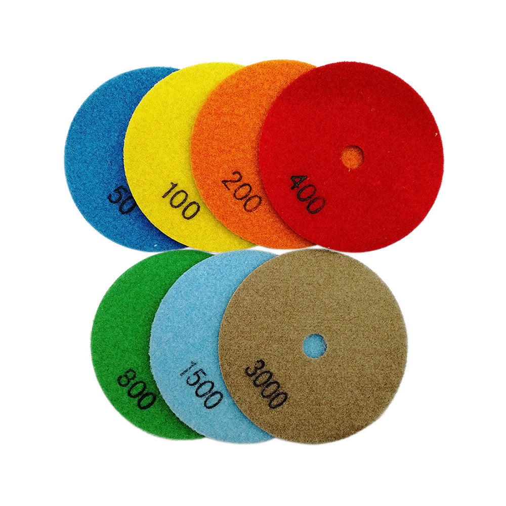 SHDIATOOL 4 inch Dry Diamond Polishing Pad for Granite Marble  7pcs/set - SHDIATOOL