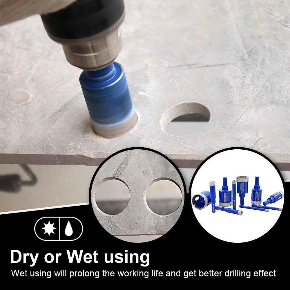 SHDIATOOL Diamond Drilling Bits Set 11pcs 6/6/6/8/10/12/20/25/28/32/35mm Round Shank Granite Marble Ceramic Vaccum Brazed Core Bit