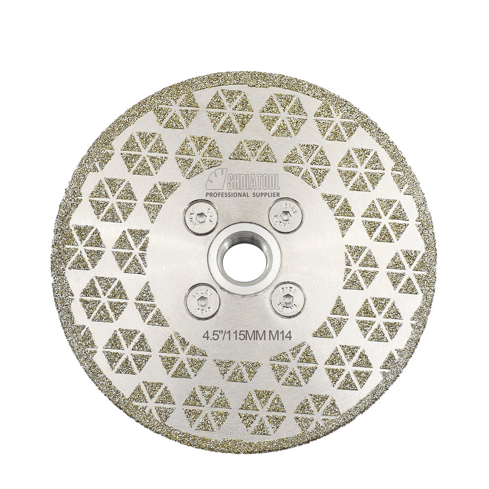 Electroplated Cutting Grinding Disc Double Side M14 or 5/8-11 Flange