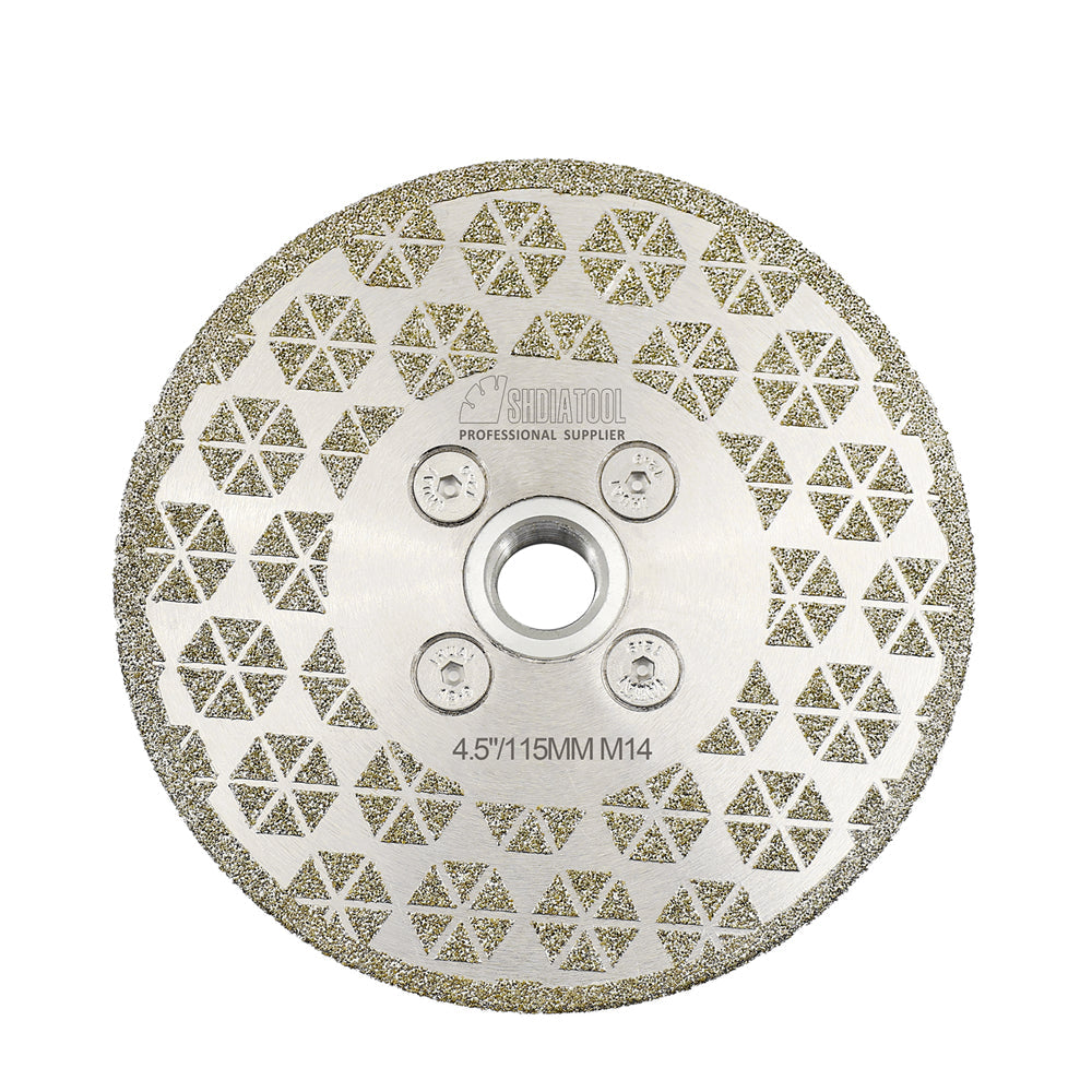 Electroplated Cutting Grinding Disc Double Side M14 or 5/8-11 Flange