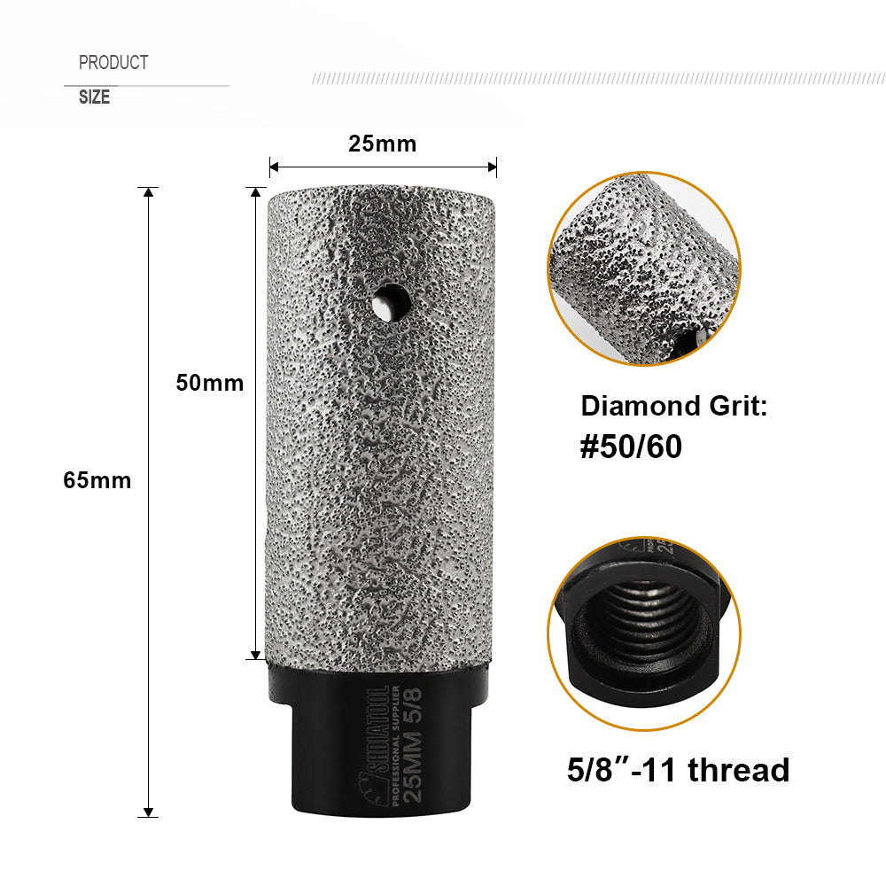 25mm Diamond Finger Bits 5/8-11 Porcelain Ceramic Marble Enlarging Holes USA Warehouse