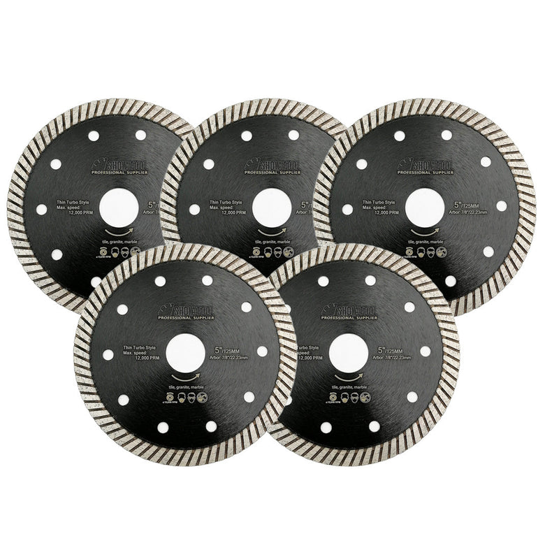 WHIRLWIND USA Diamond Turbo Saw Blade – 4.5 5 6 7 Inch, Continuous Segment, Wet/Dry For Granite Concrete Tile