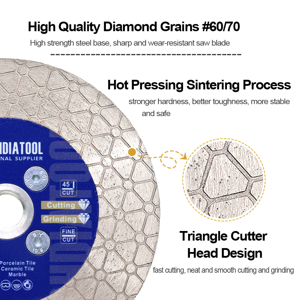 Saw Blade 4" Triangle Cutting Grinding for Marble Granite Stone Bore or Flange
