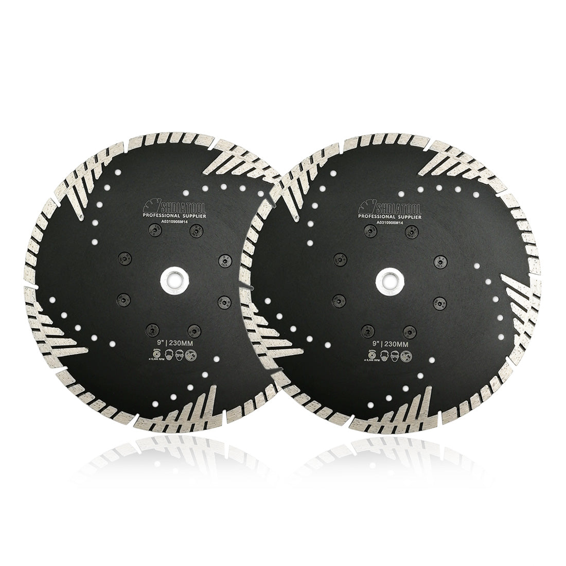 Turbo Blade with Slant Protection Teeth Cutting Granite Marble Concrete 4" 4.5" 5" 7" 9" - SHDIATOOL