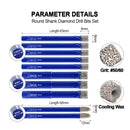 SHDIATOOL Dry Drill Bits 10pcs/set 5pcs 6mm+3pcs 8mm+2pcs Carbide Drill for Granite Marble Masonry Concrete Hole Saw