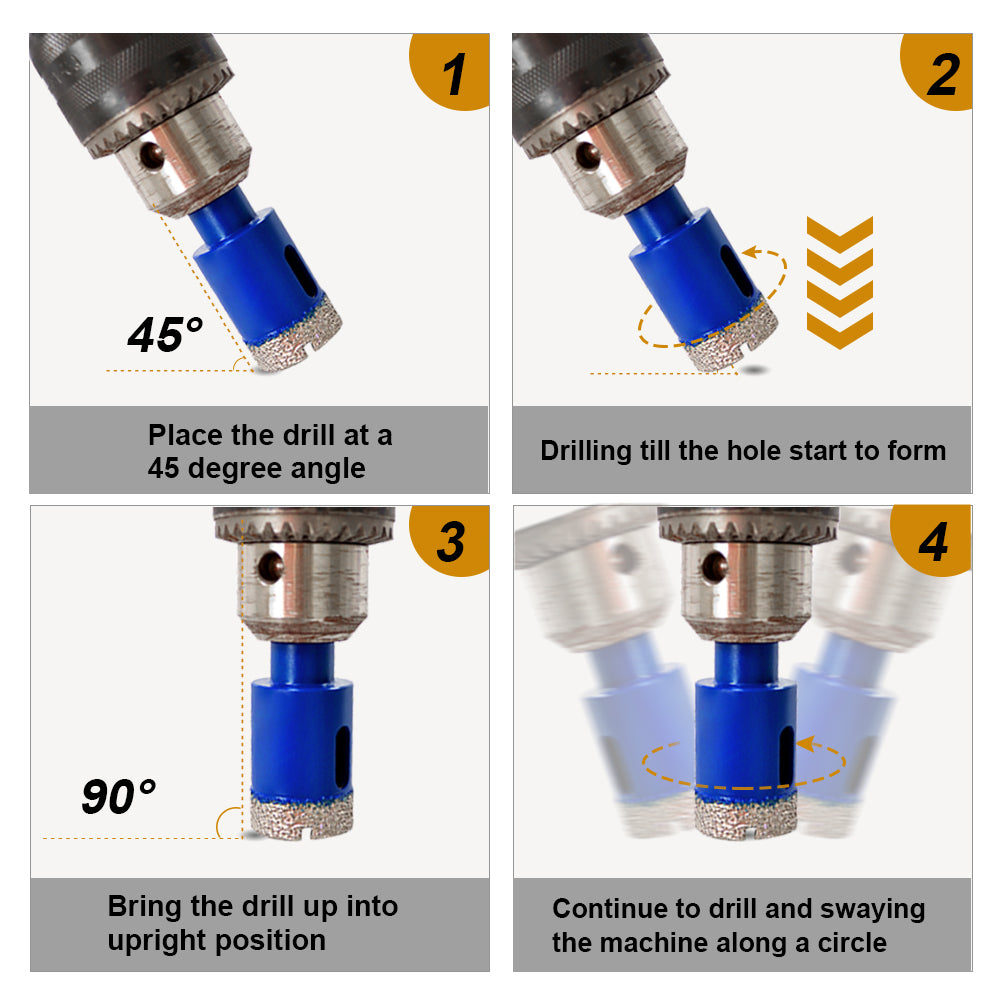 SHDIATOOL Diamond Drilling Bits Set 11pcs 6/6/6/8/10/12/20/25/28/32/35mm Round Shank Granite Marble Ceramic Vaccum Brazed Core Bit