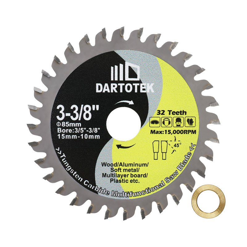 DARTOTEK 1/2/3Pcs Dia 85/165/216mm TCT Hard alloy Cutting Disc Circular Saw Blade For Cutting Wood Aluminium Copper Metal Disc Cutter