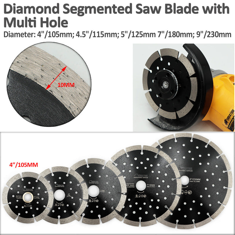 SHDIATOOL Concrete Diamond Segmented Saw Blade with Multi Holes Cutting Granite Marble - SHDIATOOL