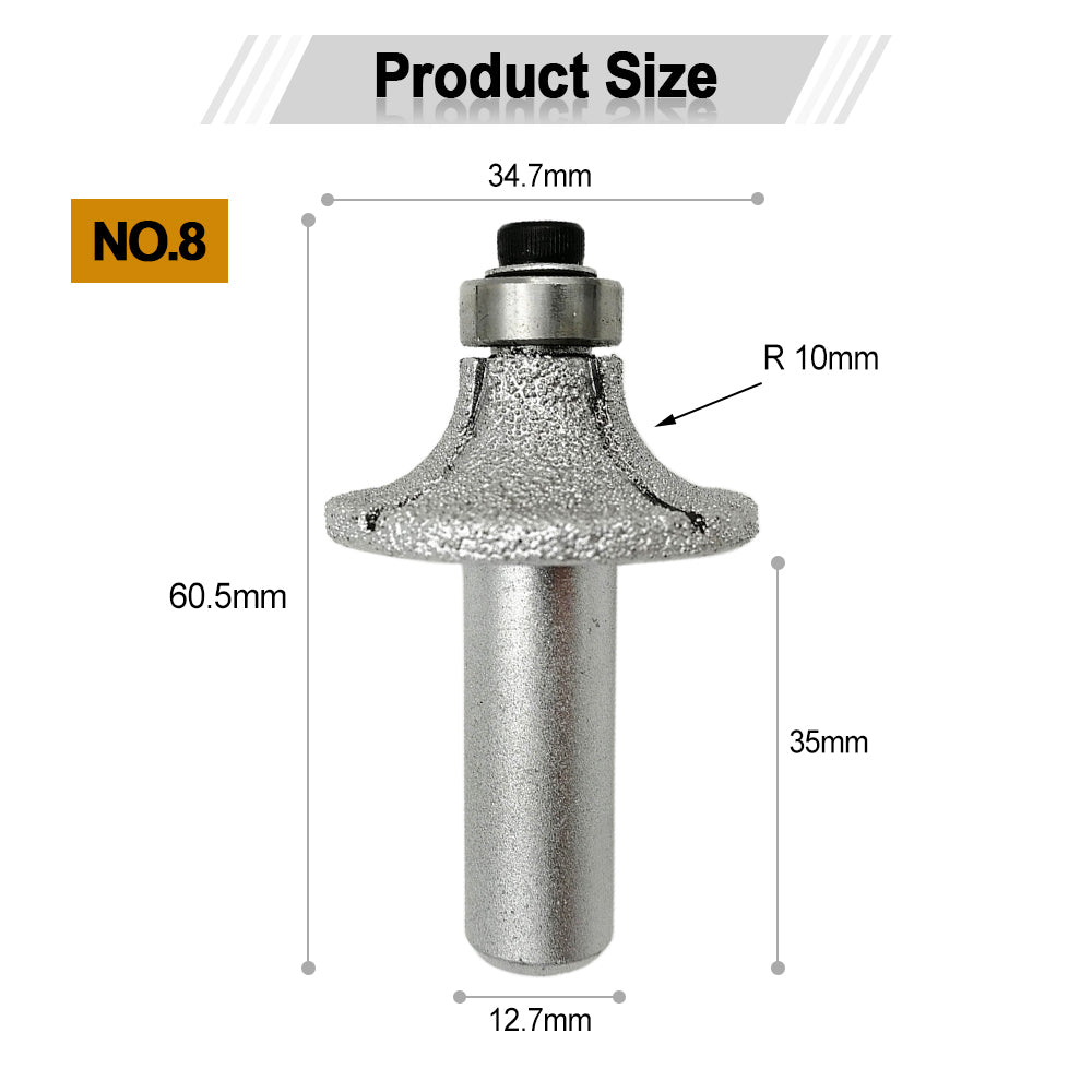 Diamond Router Bits with 1/2" Shank for Granite Marble 31 sizes 2pcs - SHDIATOOL