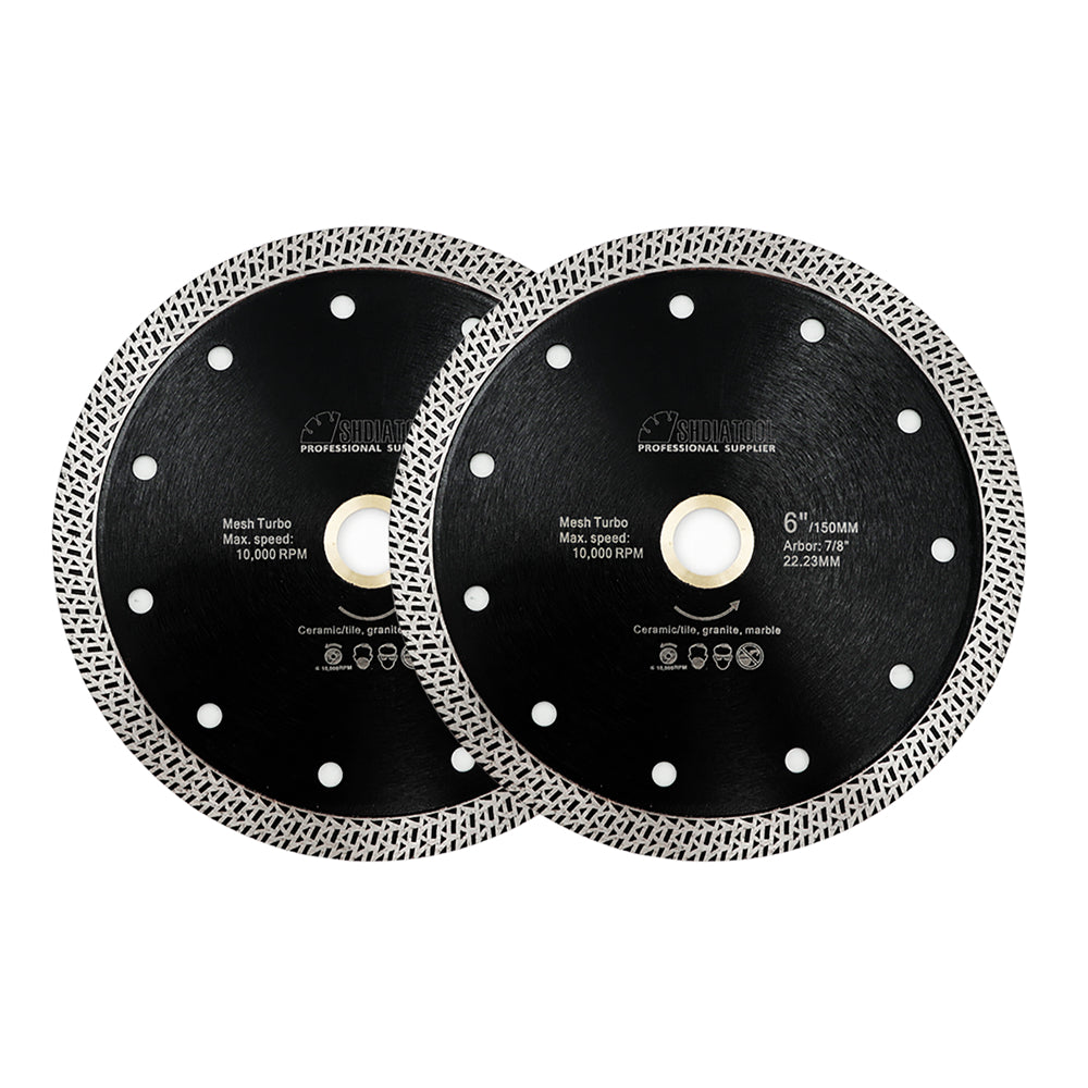 6" SHDIATOOL Mesh Turbo Diamond Cutting Disc for Granite Marble Tile Ceramic - SHDIATOOL
