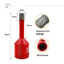 SHDIATOOL 3pcs/set Red Dry Diamond Drill Bits for Porcelain Tile Wall Tile Stoneware Granite M14 thread - SHDIATOOL