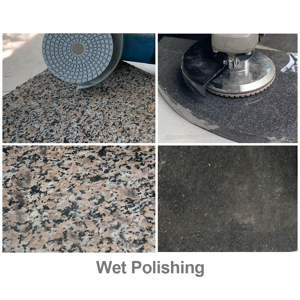 SHDIATOOL 5"Wet Diamond Polishing Pads for Marble Granite 6pcs or 7pcs - SHDIATOOL
