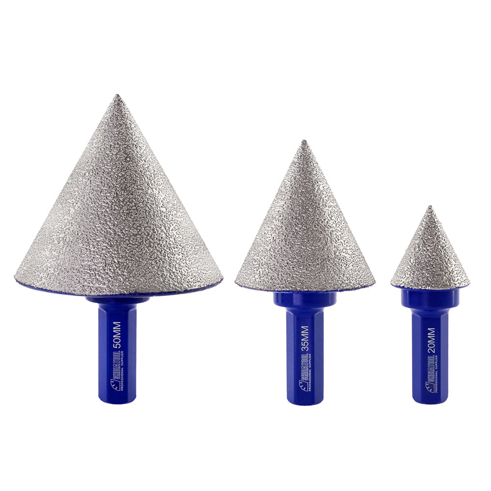 Diamond Beveling Chamfer Bits for Enlarge Shape Bevel in Porcelain Ceramic Marble Granite - SHDIATOOL
