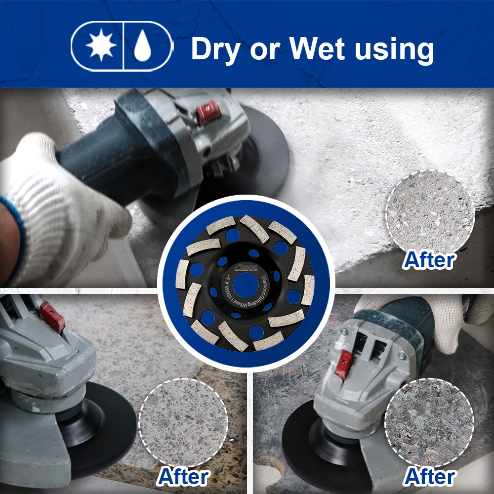 SHDIATOOL Diamond Grinding Cup Wheel 4.5/5" Concrete Masonry Marble Granite