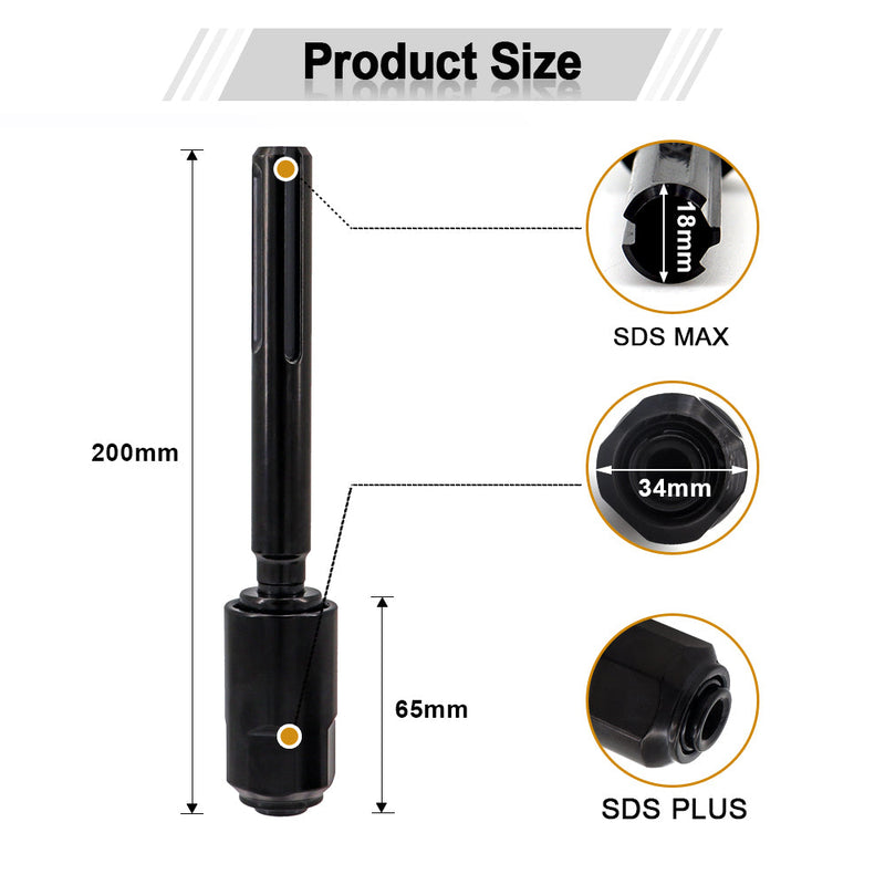 SDS Plus To SDS Max Chuck Adapter Connecting Power Accessories Drill Bits Converter Hammer