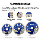 Diamond Cutting Disc 4" 4.5" 5" for Ceramic Porcelain Marble Turbo Saw Blade