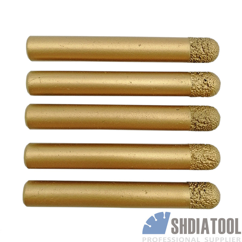 Diamond Cylinder Ball-end Cutter Engraving Bits 5pc CNC  for Marble - SHDIATOOL