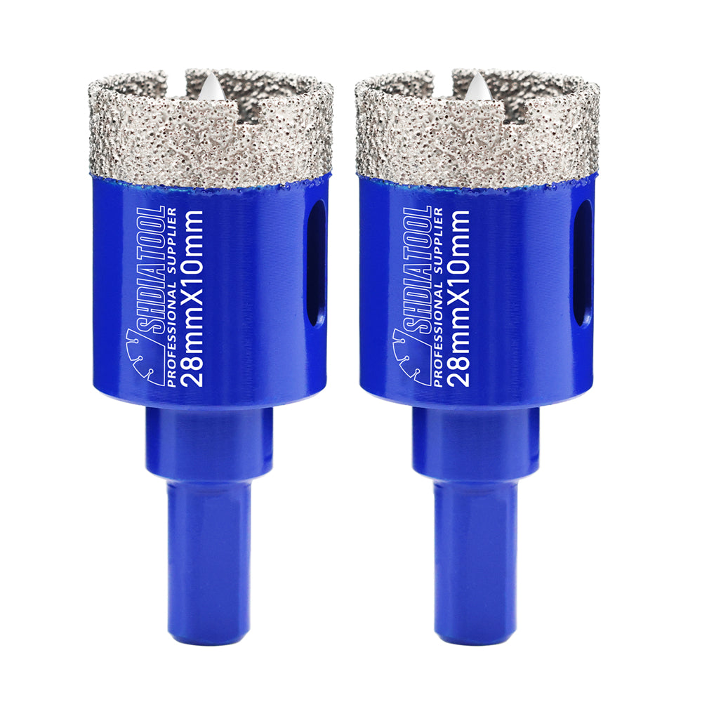 Shdiatool 1/2/3pcs 20-68mm Vacuum Brazed Triangle Shank Drill Bit with Postion Drill Bit for Ceramic Tile Marble Granite