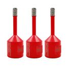 SHDIATOOL 3pcs/set Red Dry Diamond Drill Bits for Porcelain Tile Wall Tile Stoneware Granite M14 thread - SHDIATOOL