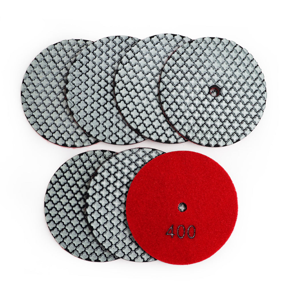 SHDIATOOL 4" Super Diamond Wet/Dry Polishing Pads for Granite Marble - SHDIATOOL
