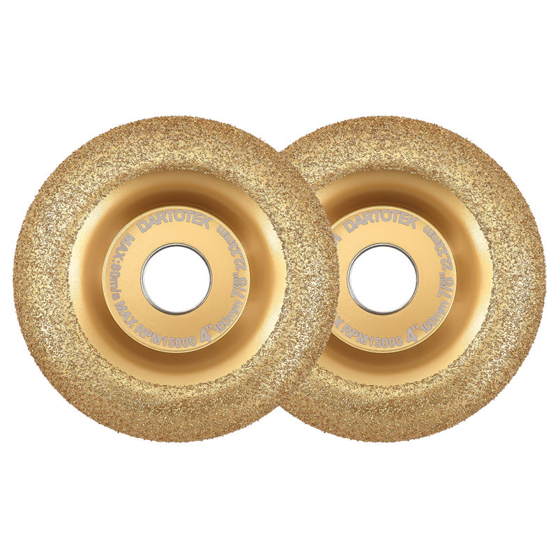 DARTOTEK 2pcs 4inch 100mm Tungsten Carbide particles Carving Disc Grinder Wheel Disc for Wood Shaping Tree Triming