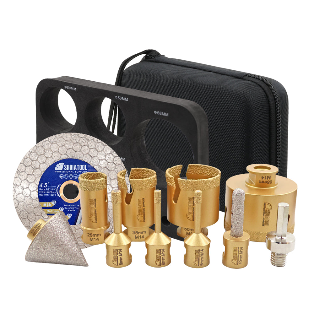 DE Warehouse SHDIATOOL 10pcs/kit Core Diamond Drill Bits Set For Ceramic Tile Porcelain