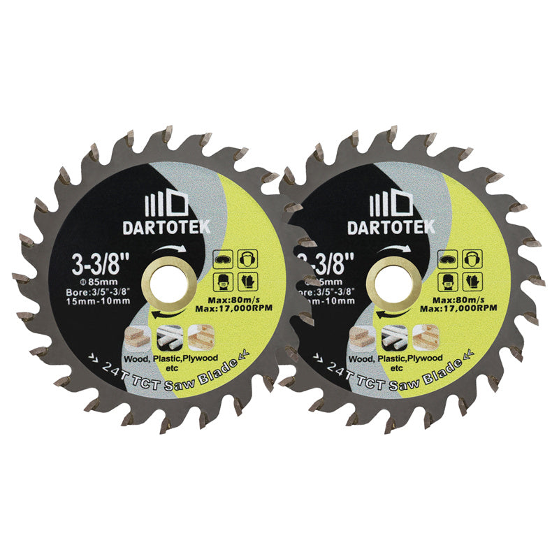 DARTOTEK 2/3/5pcs 3-3/8inch 85MM TCT Wood Diamond Saw Blade Tree Triming Disc