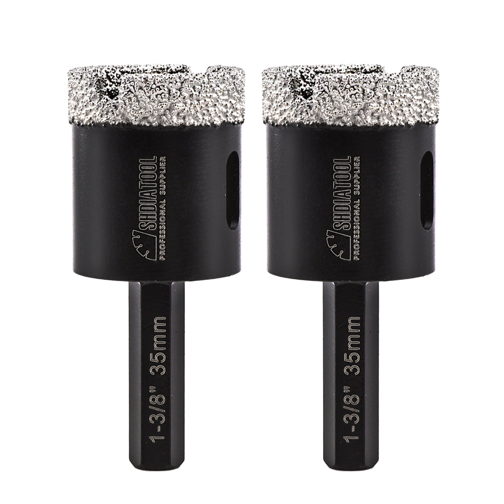 SHDIATOOL Vacuum Brazed Diamond Drill Core Bits Hexagon Shank Hole Saw for Porcelain Tiles Granite Marble Dia 20/25/32/35/50/55/68mm - SHDIATOOL