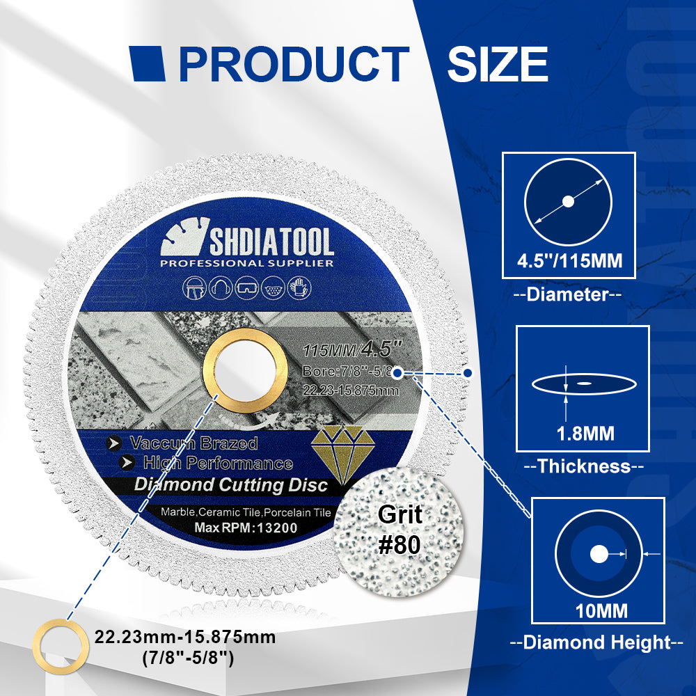 Diamond Cutting Disc 4.5"/115mm for Marble Ceramic Tile Stone Saw Blade
