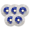 SHDIATOOL Diamond Cutting Grinding Disc Segmented Double-sided 5pcs Dia 4.5"/5" Porcelain Tile Marble Saw Blades