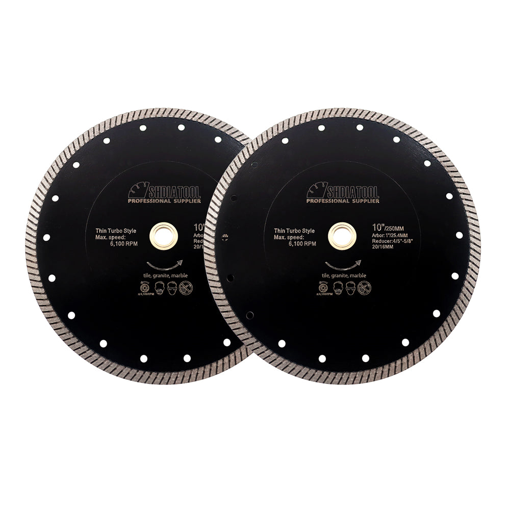 SHDIATOOL Turbo Diamond Saw Blade 4"-10"Ceramic Tile Granite Marble - SHDIATOOL