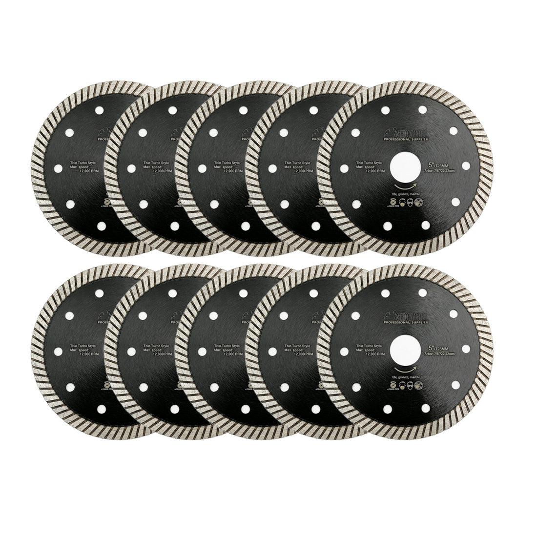 SHDIATOOL Super Thin Diamond Turbo Blade  Cutting Porcelain Ceramic Tile Granite 4" 4.5" 5" - SHDIATOOL