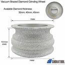 3"/75mm Vacuum Brazed Diamond Hand Convext Disc Stone Edge Grinding - DIATOOL