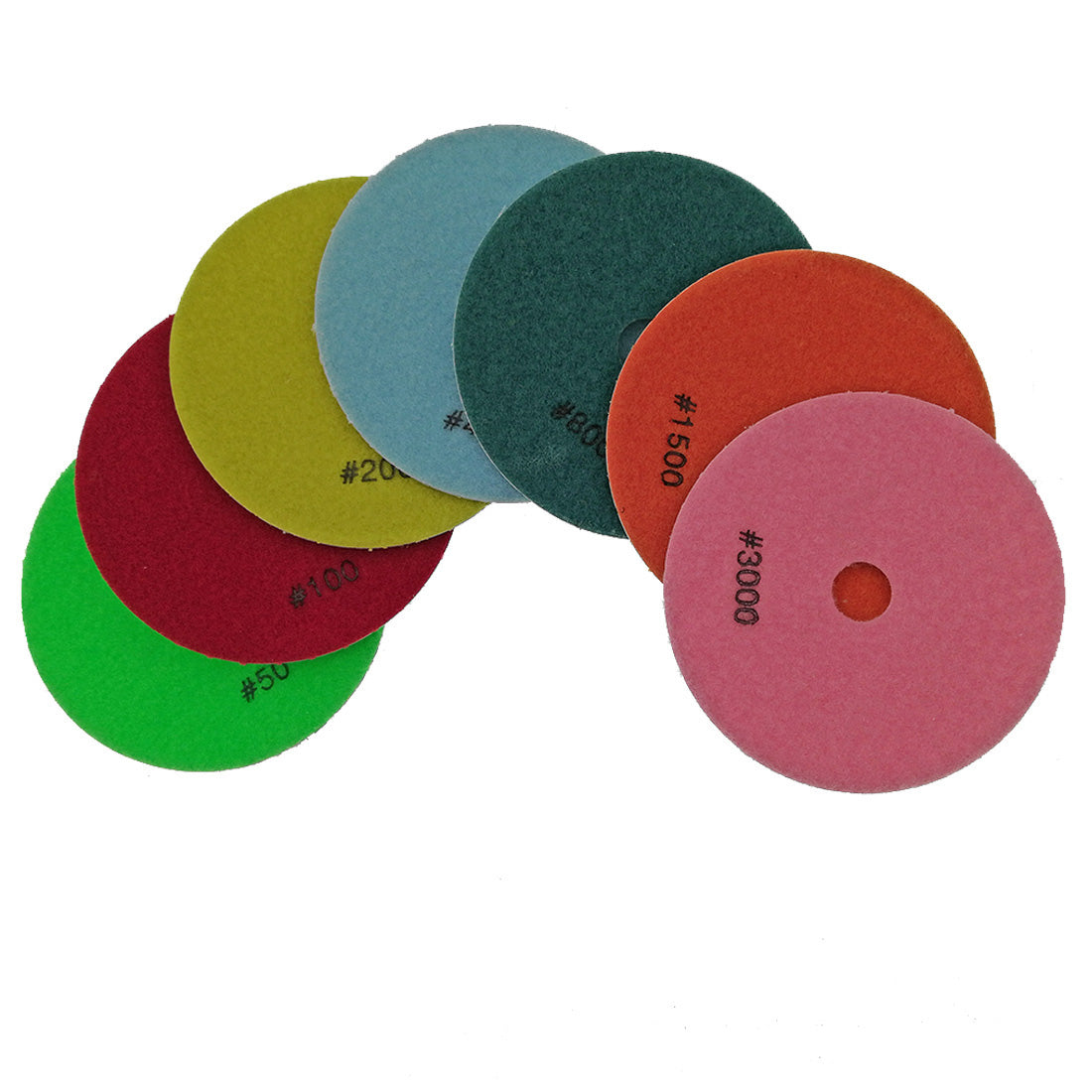 SHDIATOOL 5" Diamond Polishing Pads White Resin Bond for Marble Granite Wet Diamond Sanding Disc Pack of 6pcs or 7pcs - SHDIATOOL