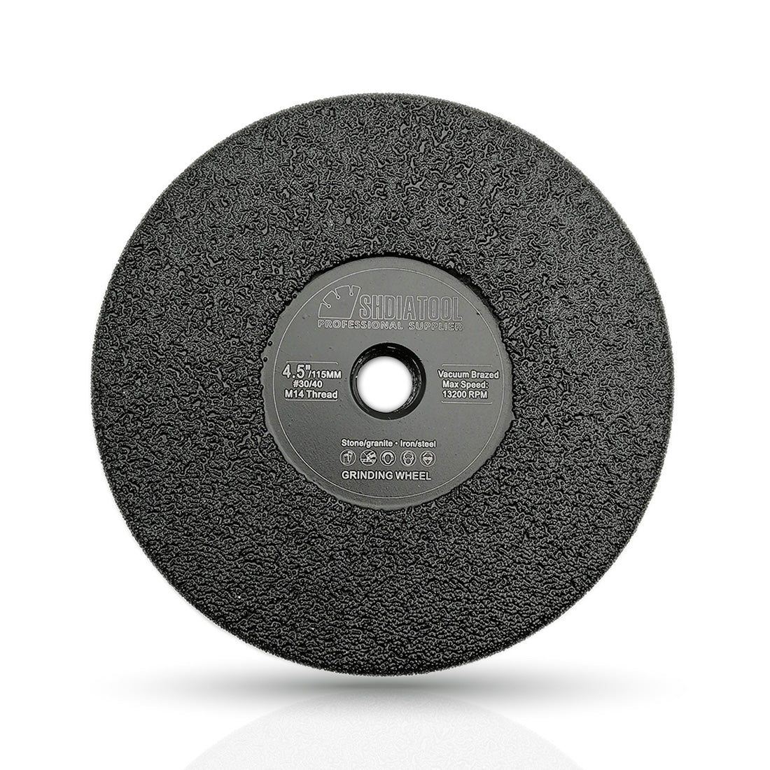 SHDIATOOL Vacuum Brazed Diamond Flat Grinding Wheel M14 Thread - DIATOOL