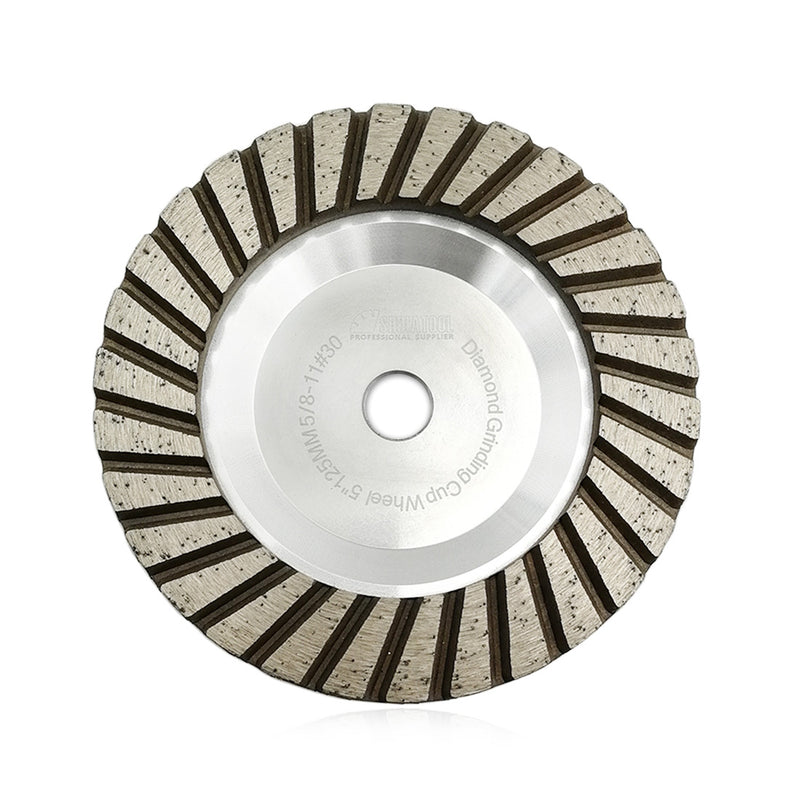 SHDIATOOL Diamond Turbo Cup Wheel with Aluminum Body for Granite Marble Concrete Brick Lower Noise Turbo Cup Disc 4" 5" - SHDIATOOL