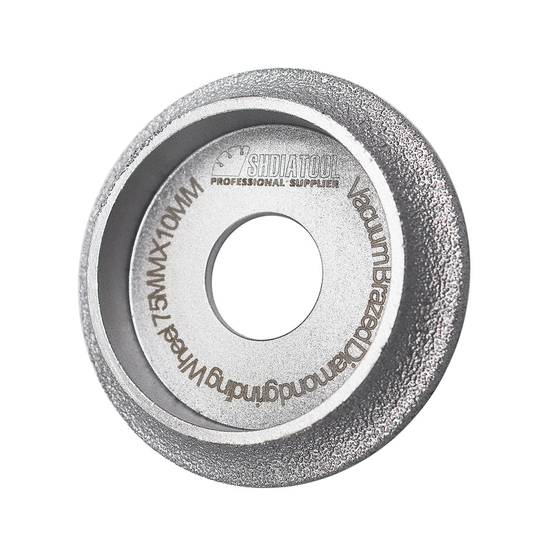 3"/75mm Vacuum Brazed Diamond Grinding Wheel Demi-bullnose Edge Profile 1pc - SHDIATOOL