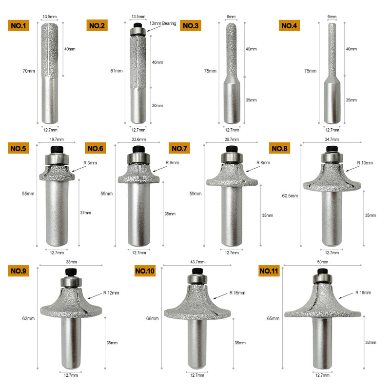 Diamond Router Bits with 1/2