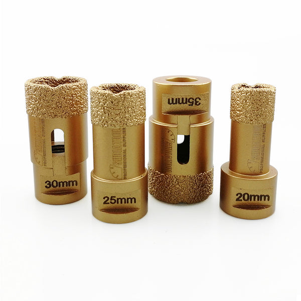 4pcs/set Dry Golden Diamond Drill Bits for Porcelain Tile Granite Marble M14 Thread - DIATOOL