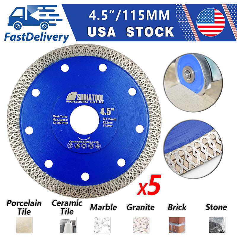 Diamond Saw Blade Cutting Porcelain Tile Ceramic Granite Marble 4.5\" 2pcs