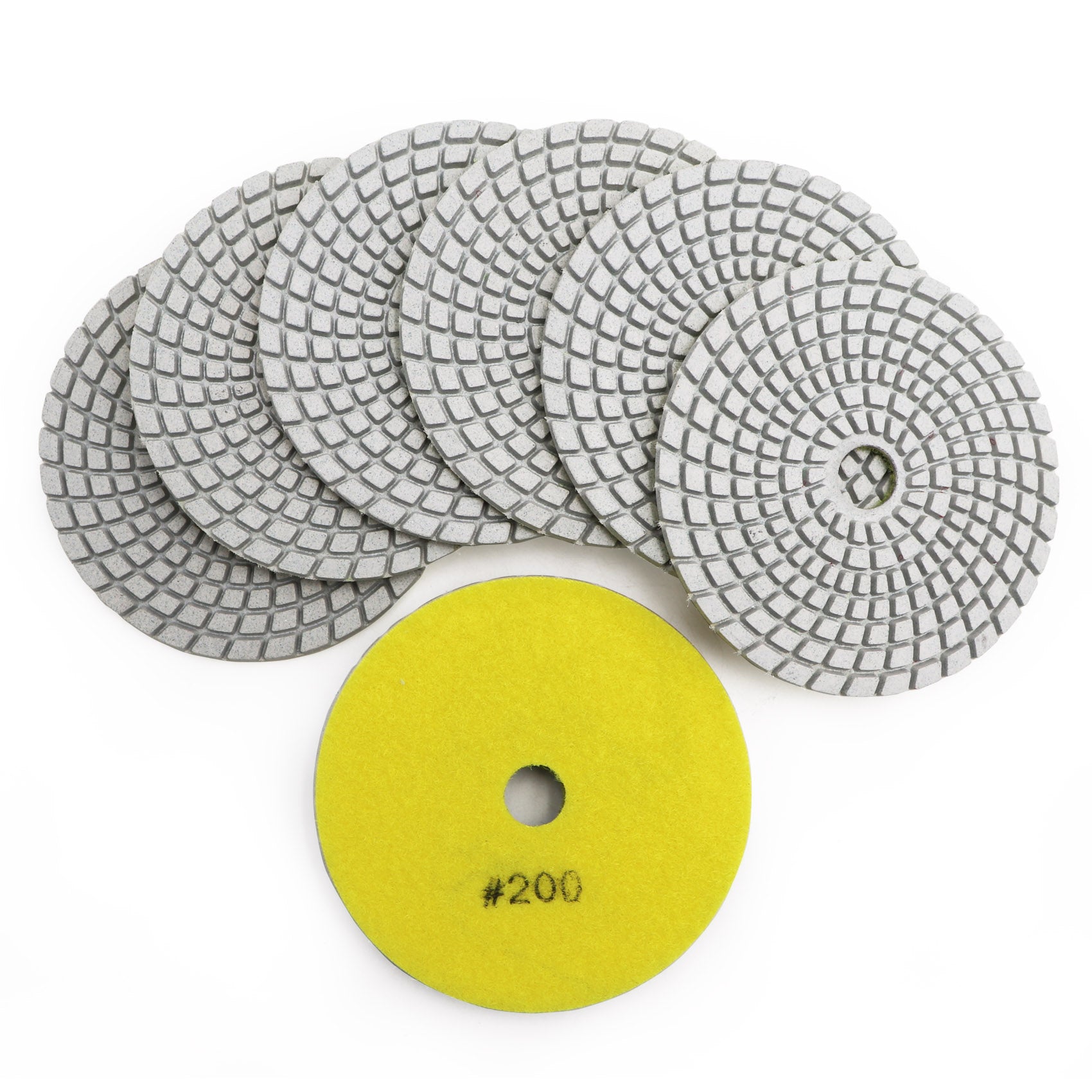 SHDIATOOL Diamond Polishing Pads for Marble Granite Dia 4"/100mm 7pcs/set - SHDIATOOL