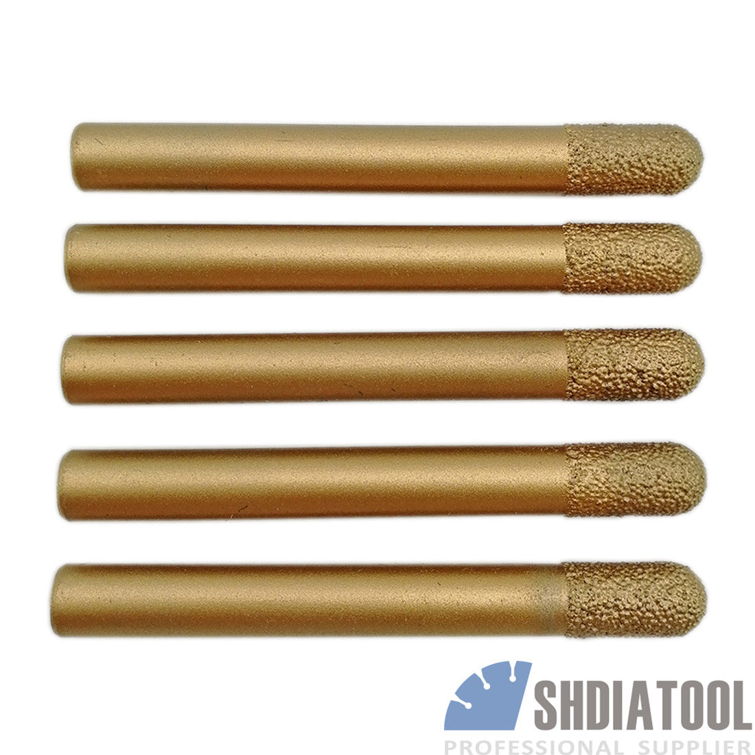 5pc CNC Vacuum Brazed Diamond Cylinder Ball-end Cutter Engraving Bits for marble - DIATOOL